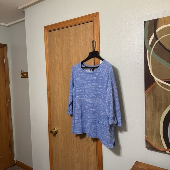 Jones New York Tops - Jones New York Sport Size 2X Heathered Blue 3/4 Sleeve Pullover Sweatshirt - EUC